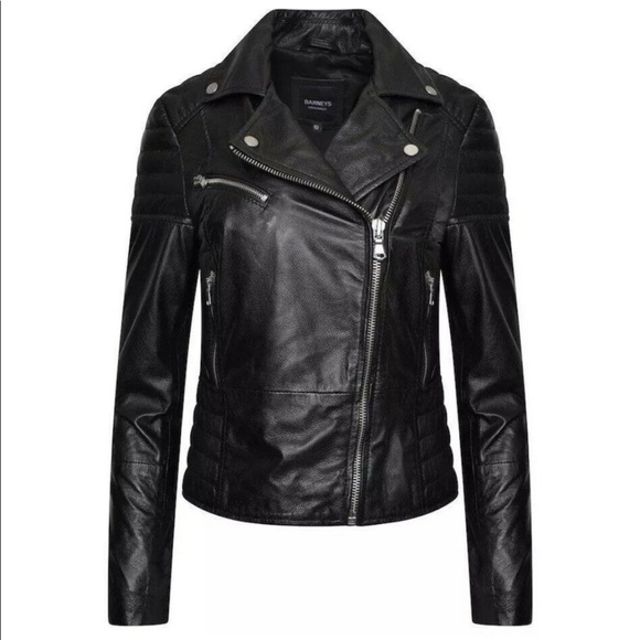 Barney's Originals Clara real leather moto jacket